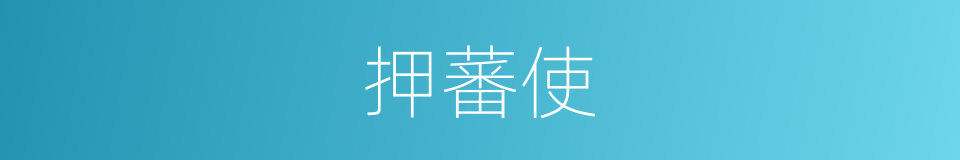 押蕃使的同义词