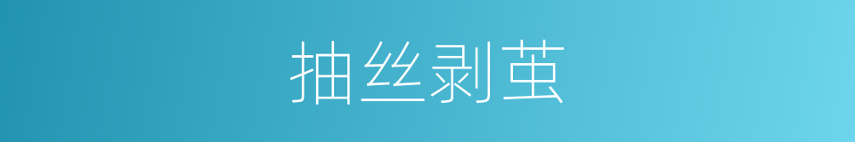 抽丝剥茧的意思