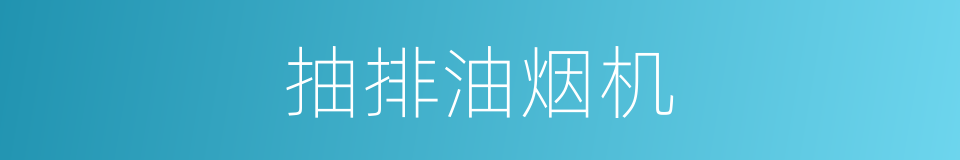 抽排油烟机的同义词
