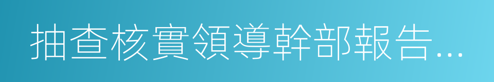 抽查核實領導幹部報告個人有關事項的同義詞