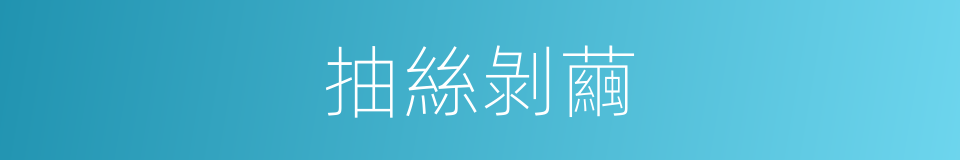 抽絲剝繭的意思