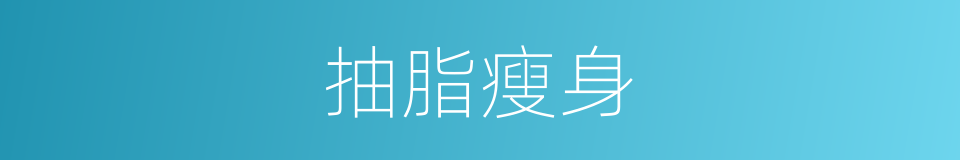 抽脂瘦身的同义词