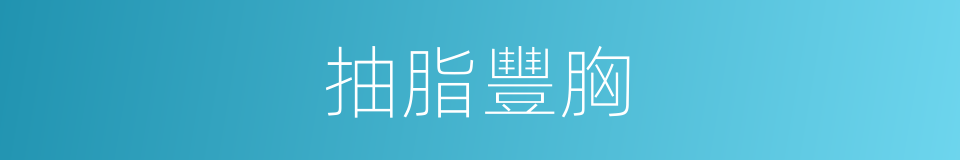 抽脂豐胸的同義詞