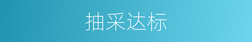 抽采达标的同义词