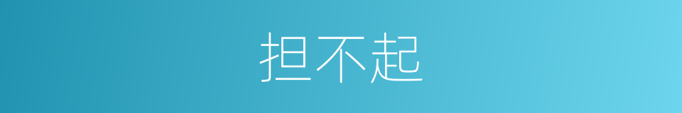 担不起的意思