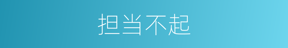 担当不起的意思