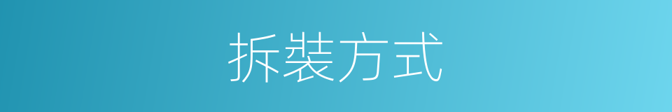 拆裝方式的同義詞