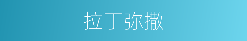 拉丁弥撒的意思