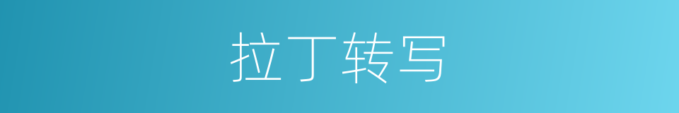 拉丁转写的同义词