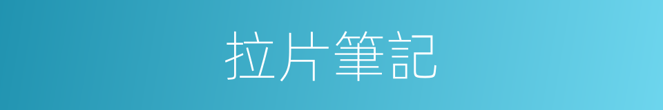 拉片筆記的同義詞