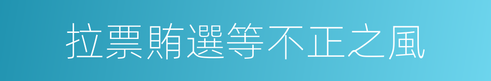 拉票賄選等不正之風的同義詞