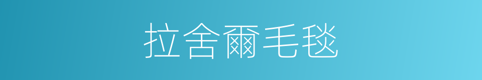 拉舍爾毛毯的同義詞