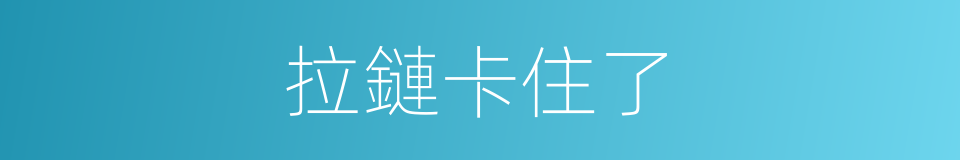 拉鏈卡住了的同義詞