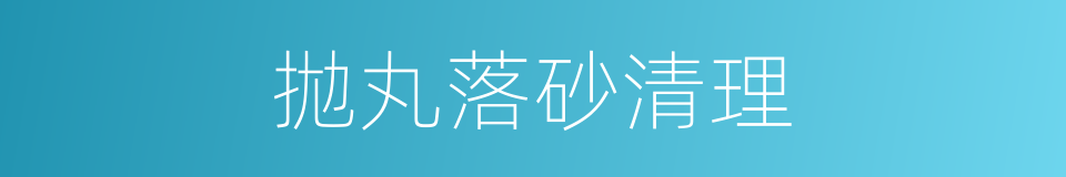 拋丸落砂清理的同義詞