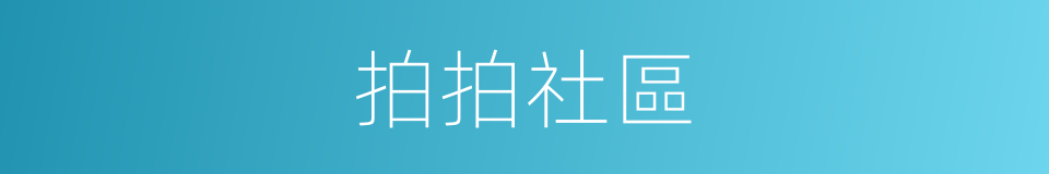 拍拍社區的同義詞