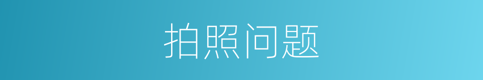 拍照问题的同义词