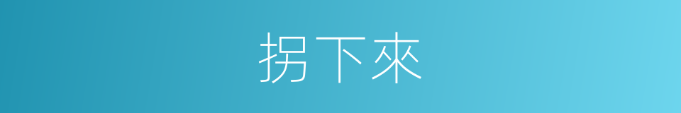 拐下來的同義詞