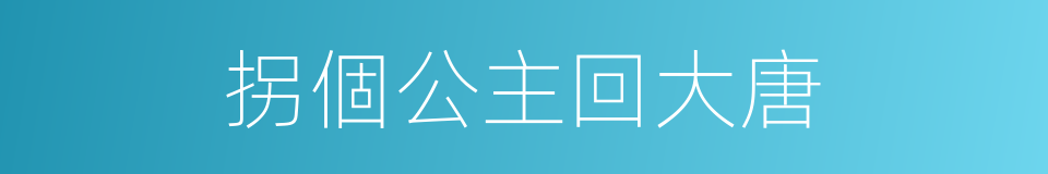 拐個公主回大唐的同義詞