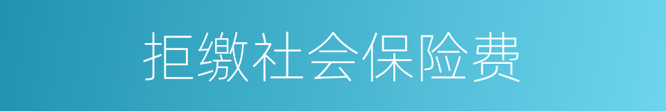 拒缴社会保险费的同义词