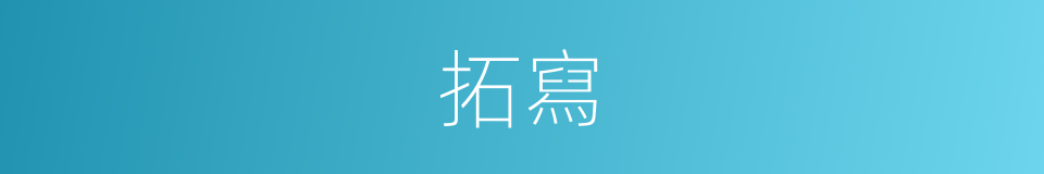 拓寫的意思