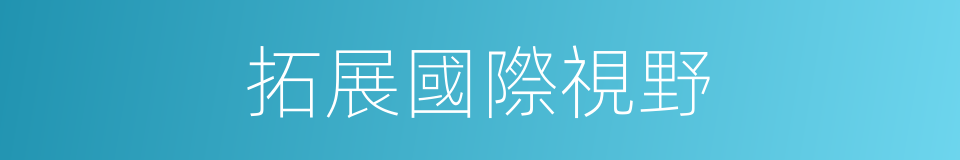 拓展國際視野的同義詞