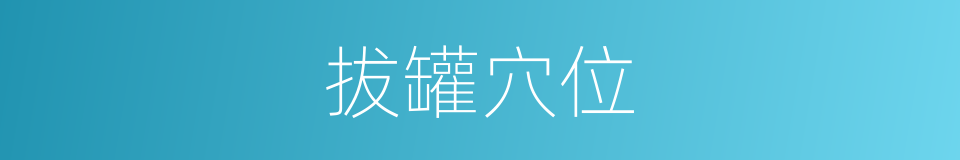 拔罐穴位的同义词