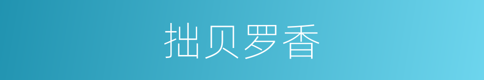 拙贝罗香的意思