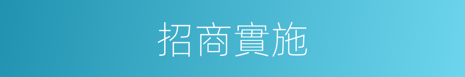 招商實施的同義詞