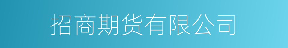 招商期货有限公司的同义词