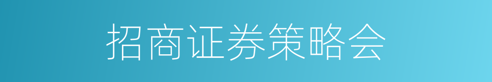 招商证券策略会的同义词