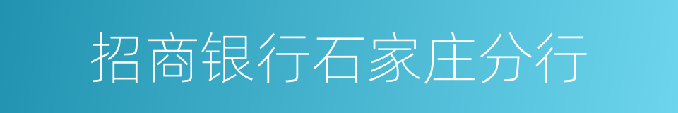 招商银行石家庄分行的同义词