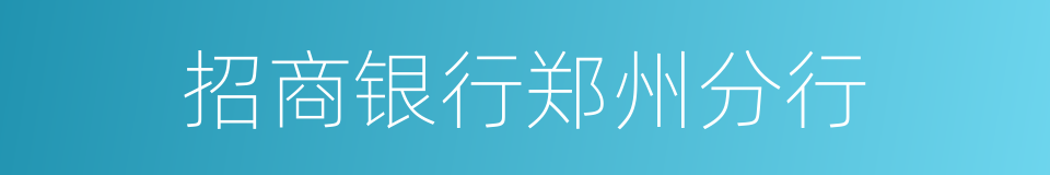 招商银行郑州分行的同义词