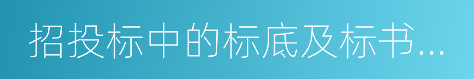 招投标中的标底及标书内容的同义词