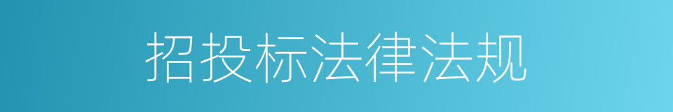招投标法律法规的同义词