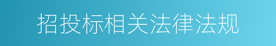 招投标相关法律法规的同义词