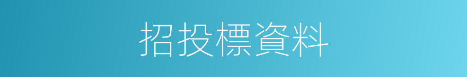 招投標資料的同義詞