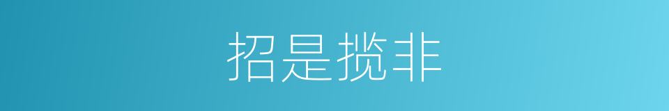 招是揽非的意思