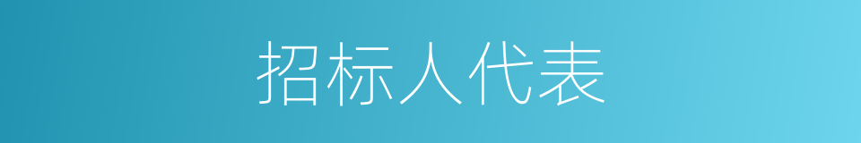 招标人代表的同义词