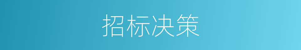 招标决策的同义词