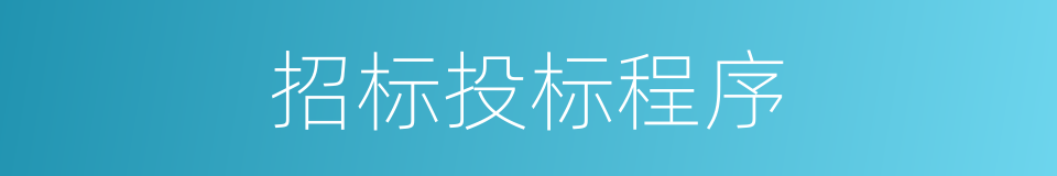 招标投标程序的同义词