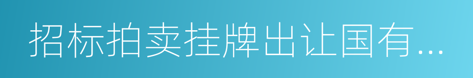 招标拍卖挂牌出让国有土地使用权规定的同义词