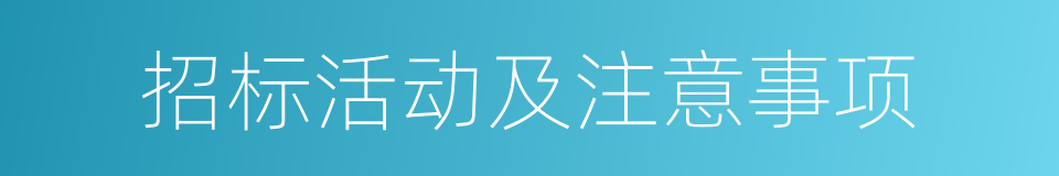 招标活动及注意事项的同义词