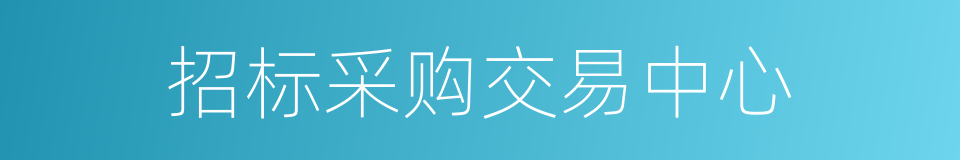 招标采购交易中心的同义词
