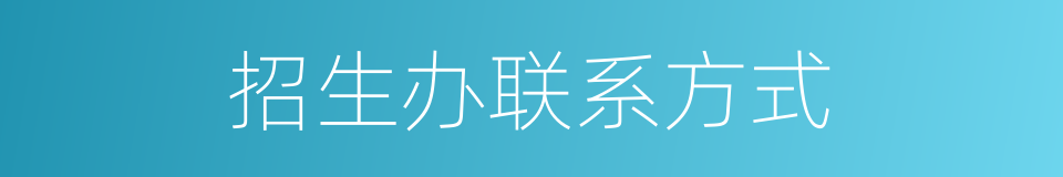 招生办联系方式的同义词
