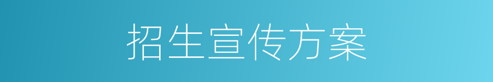招生宣传方案的同义词