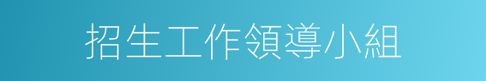 招生工作領導小組的同義詞