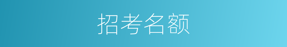 招考名额的同义词