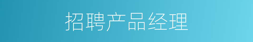 招聘产品经理的同义词