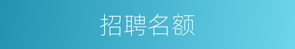 招聘名额的同义词