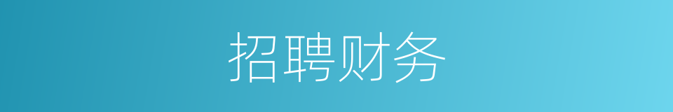 招聘财务的同义词